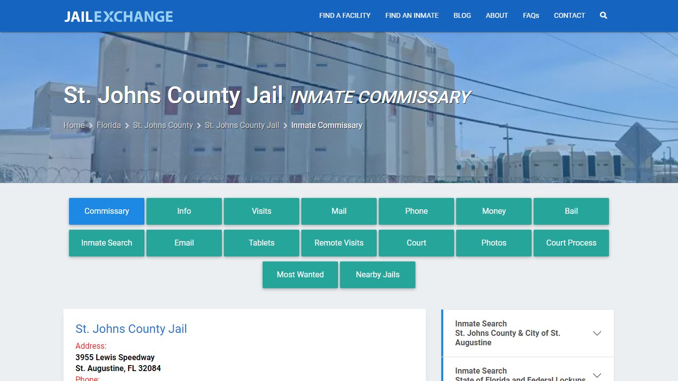 Inmate Commissary, Care Packs - St. Johns County Jail, FL
