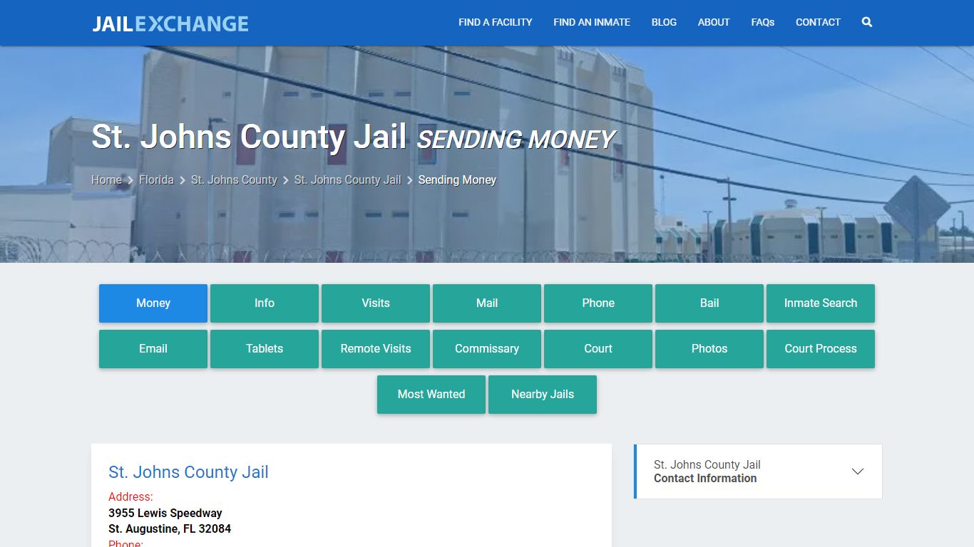 Send Money to Inmate - St. Johns County Jail, FL - Jail Exchange